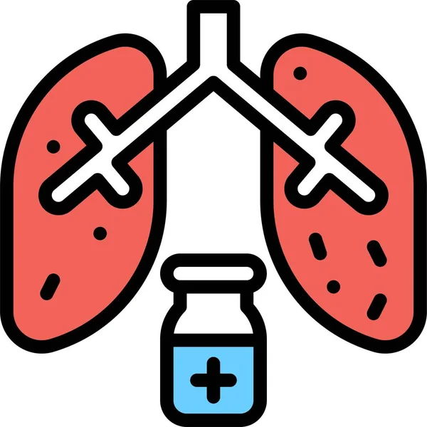 Icône Poumon Vaccin Illustration Vectorielle Liée Développement Vaccins — Image vectorielle