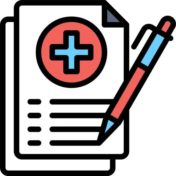 Icono Del Documento Médico Ilustración Vectorial Relacionada Con Desarrollo Vacunas — Vector de stock