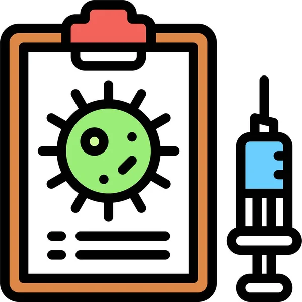 Icono Datos Virus Vaccine Development Ilustración Vectorial Relacionada — Archivo Imágenes Vectoriales