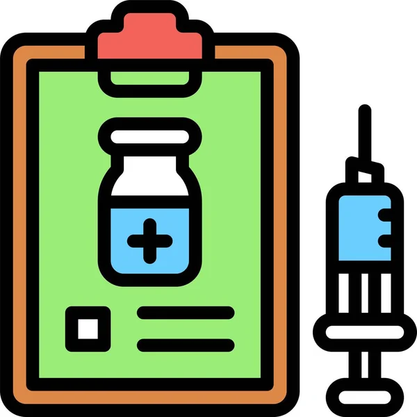 Impfdaten Symbol Vektor Illustration Zur Impfstoffentwicklung — Stockvektor