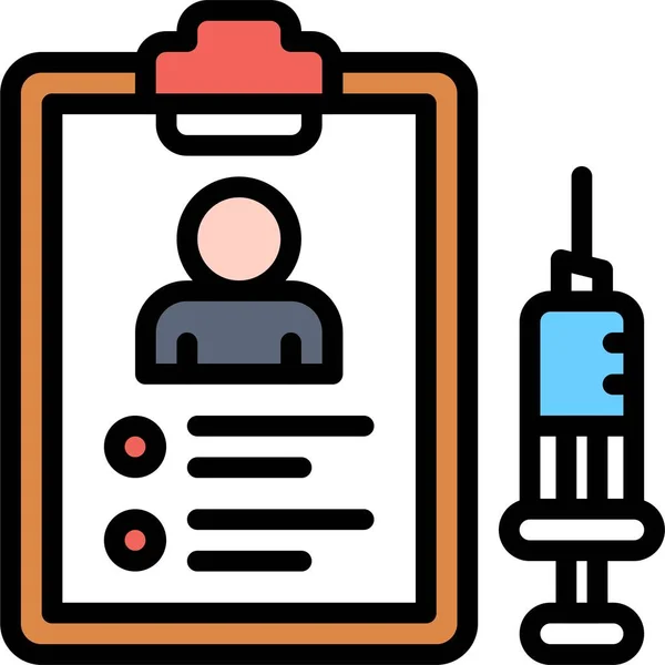 Icône Dossier Médical Illustration Vectorielle Liée Développement Vaccins — Image vectorielle