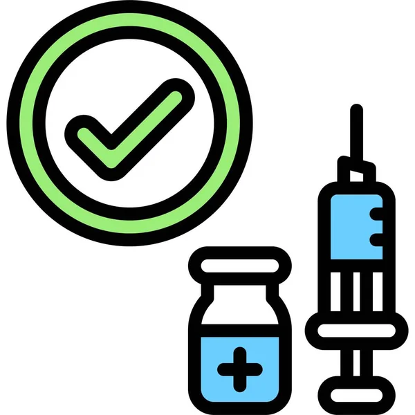 Symbol Für Zugelassene Impfstoffe Vektor Illustration Zur Impfstoffentwicklung — Stockvektor