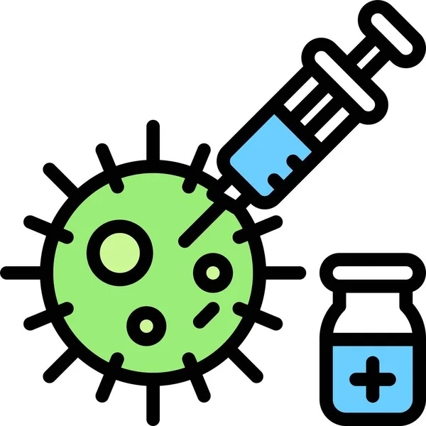 Icono Inyección Vacunas Ilustración Vectorial Relacionada Con Desarrollo Vacunas — Archivo Imágenes Vectoriales