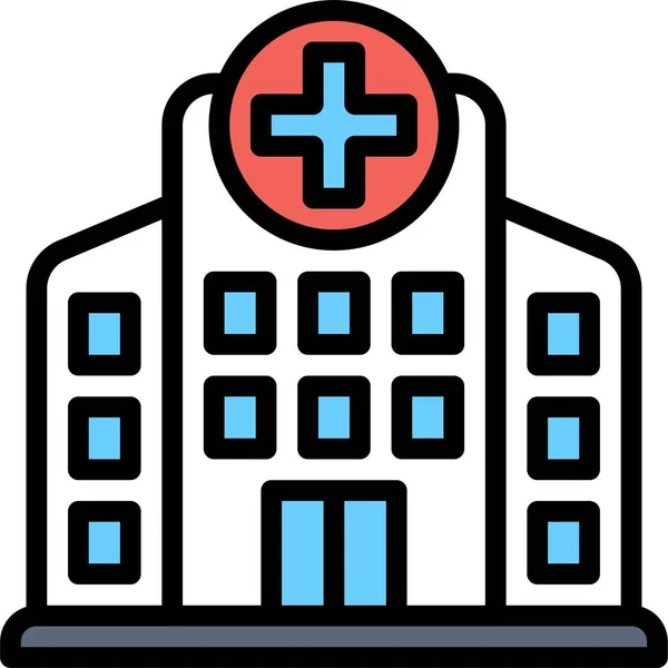 Krankenhaus Ikone Vektor Illustration Zur Impfstoffentwicklung — Stockvektor