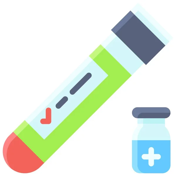 Test Tüpü Aşı Simgesi Aşı Geliştirme Lgili Vektör Çizimi — Stok Vektör
