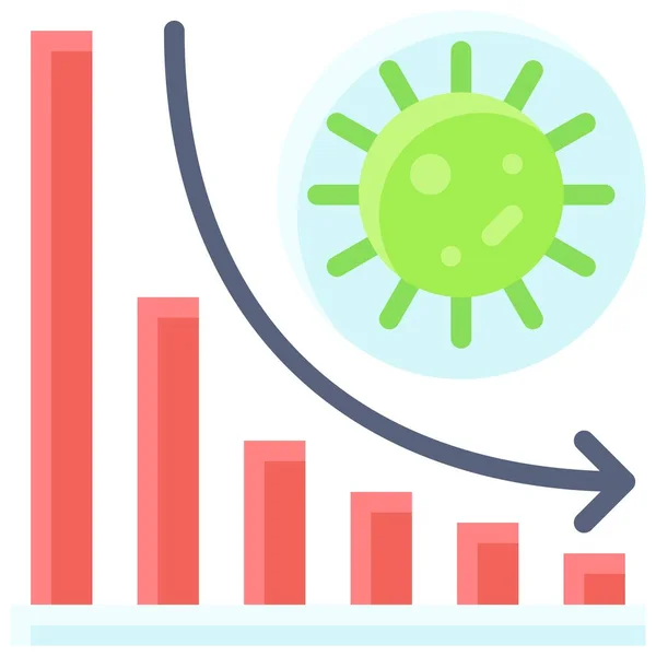 Minskande Diagram Ikon Vaccin Utveckling Relaterade Vektor Illustration — Stock vektor