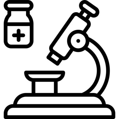 Mikroskop simgesi, Aşı Geliştirme İlgili vektör çizimi
