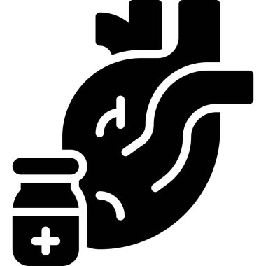 Kalp ve Aşı ikonu, Aşı Geliştirme İlgili vektör çizimi