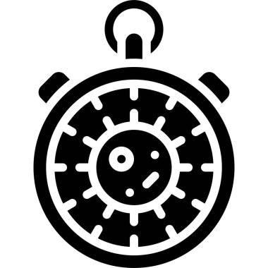 Virüs simgesi, Aşı Geliştirme İlgili vektör illüstrasyonlu Stopwatch