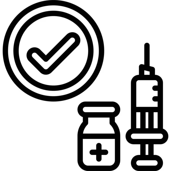 Icono Aprobado Por Vacuna Vaccine Development Related Vector Illustration — Archivo Imágenes Vectoriales