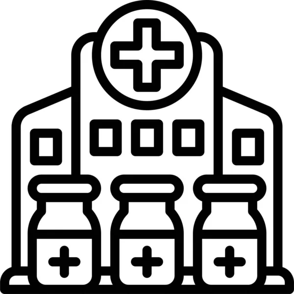 Vaccine Hospital Icon Vaccine Development Related Vector Illustration — 스톡 벡터