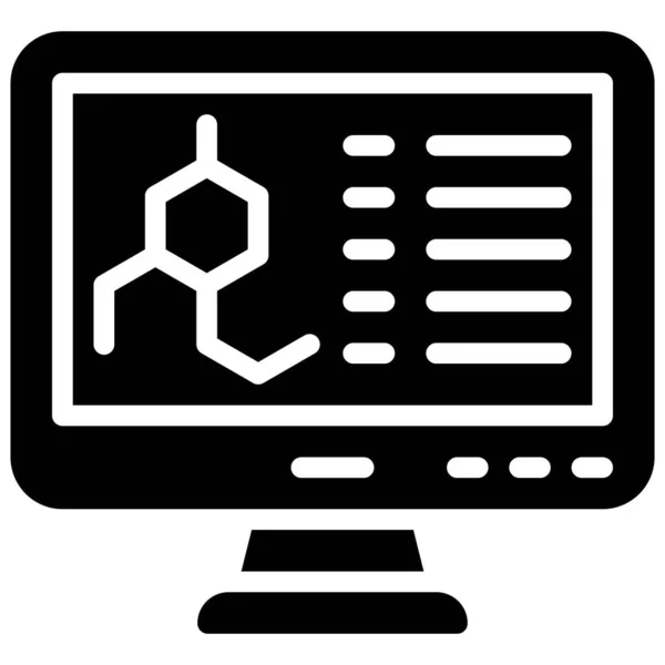 Computer Monitor Icon Vaccine Development Related Vector Illustration — Stock Vector