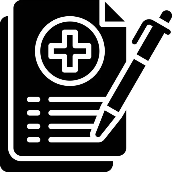Ікона Медичного Документа Ілюстрація Вектора Розробки Вакцини — стоковий вектор