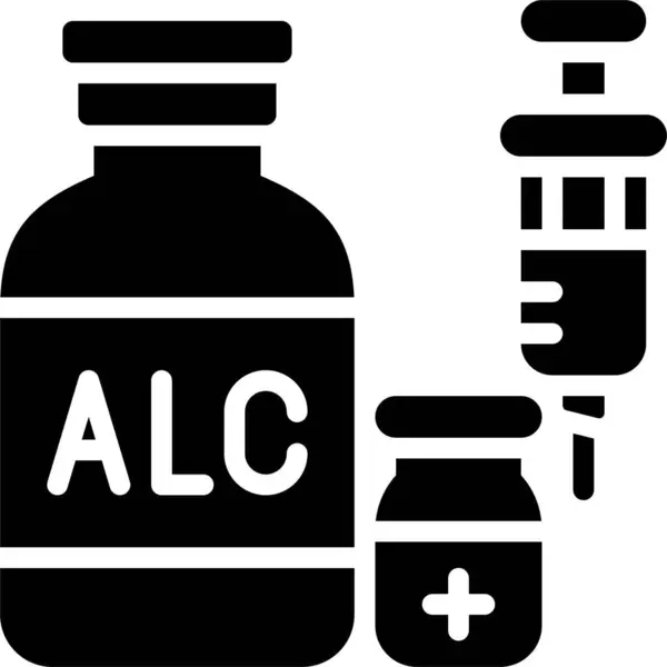 Icono Botella Alcohol Vacunas Ilustración Vectorial Relacionada Con Desarrollo Vacunas — Archivo Imágenes Vectoriales
