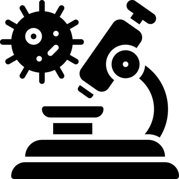 Icône Microscope Illustration Vectorielle Liée Développement Vaccins — Image vectorielle