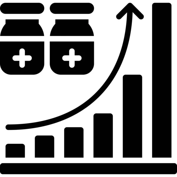 Увеличение Значка Диаграммы Связанная Разработкой Вакцины Векторная Иллюстрация — стоковый вектор