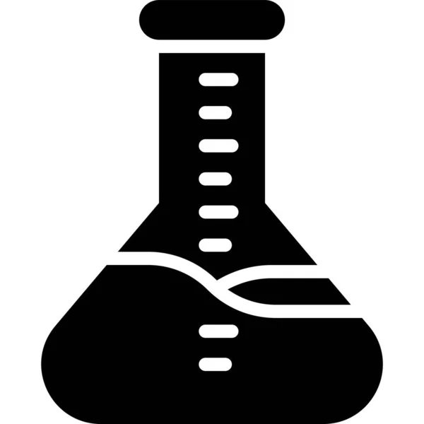 Ícone Frasco Erlenmeyer Ilustração Vectorial Relacionada Com Desenvolvimento Vacina — Vetor de Stock