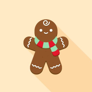 Zencefilli adam bej arka planda kırmızı ve yeşil eşarp takıyor Vektör Resimleri