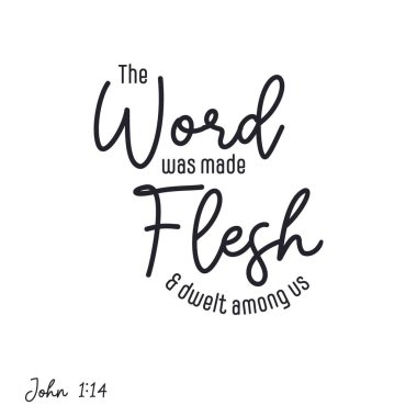 Sözcük Et İncili ayet el yazısı tipografi temsili