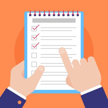 Pano Vektör İllüstrasyonunda Eller Belgeyi Denetliyor