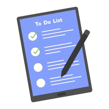 Yapılacaklar Listesi Tableti Düz Vektör ResmiComment