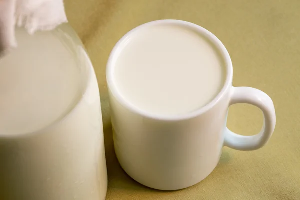 Mug with milk — Stock Photo, Image