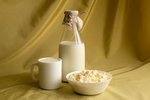 Молоко и творог — стоковое фото