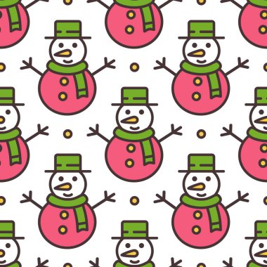 Bir kardan adamla vektör kusursuz desen