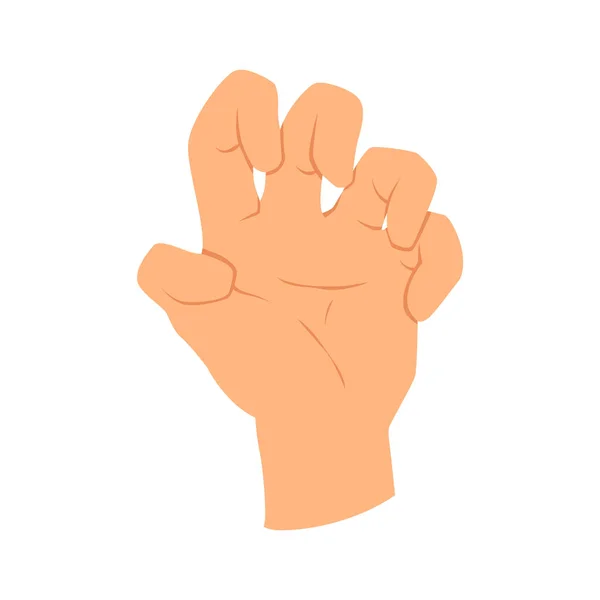 Handen omhoog. Communicatietaal of gebarentaal. Gebaren heks toont emotie of teken op witte achtergrond. Vlak ontwerp modern vector concept — Stockvector