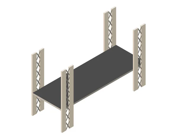 Ícone de ponte isométrica vetorial. 3d elemento de desenho isolado de uma infra-estrutura urbana moderna para jogos ou aplicações. cidade transporte organização objeto, travessia rodoviária, arquitetura de construção — Vetor de Stock