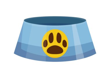 Evcil hayvan dükkanı ikonu. Köpek tabağı. Hayvan aksesuarı. Düz stil klip sanatında vektör illüstrasyonu. Petshop süpermarketi