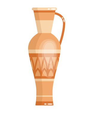 Antik Yunan vazosu İç mimari için şablon olarak kullanılıyor. Yunanistan kültür seramik vazosu geleneksel renk ve formda. Vektör Yunan antik amforası