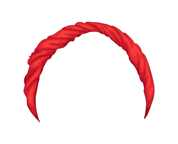 Retro fejpánt nőknek. Vörös kendő a frizurára. Szeles frizura. Dekoratív hajcsomózott évjáratú kendő mockup — Stock Vector