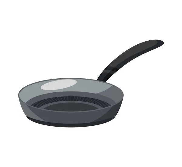 Pişirme tavası renkli vektör çizimi. Yemek pişirmek için tencere tenceresi ikonu. Gıda işleme kızartması için araç sembolü tasarımı — Stok Vektör