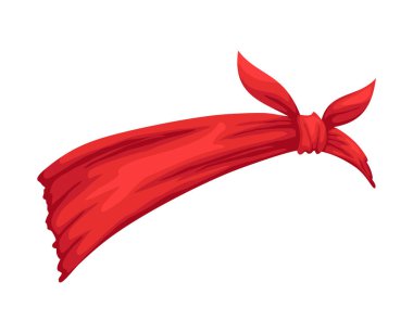 Kadın için saç bandı. Saç stili için kırmızı bandana. Fiyonklu rüzgarlı saç sosu. Dekoratif saç örgüsü düğümlü klasik eşarp.