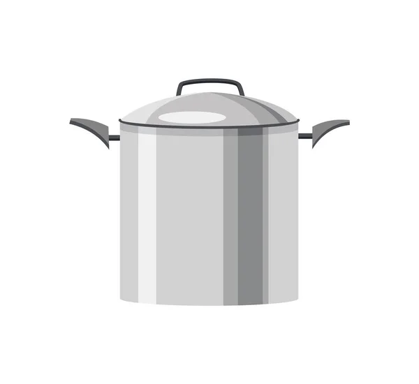 料理パンカラフルなベクトルイラスト。スープ用の鍋の独立したアイコン,料理のための調理器具.調理食品加工用のユーティリティシンボルデザイン — ストックベクタ