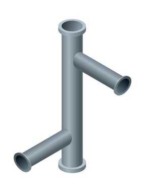 Isometric borusu. Petrol veya gaz endüstrisi tüp inşaatı için su borusu ya da boru hattı. Plastik tesisat sistemi 3 boyutlu. Boru parçası.