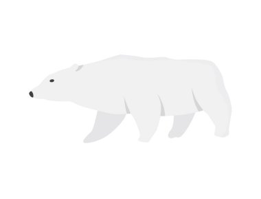 Kuzey kutbu kutup hayvanları. Düz bir şekilde kutup ayısı çizimi. Kuzey Kutbu hayvan ikonu. Kış hayvanat bahçesi tasarımı