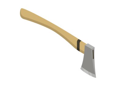 Balta izometrik el aleti. Tamirat için ayrıntılı bir araç simgesi. İnşaatçı aletinin vektör ekipmanı. Beyaz arkaplanda araç malzemeleri