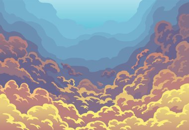 Akşam gökyüzü bulutları. Bulutlu gün batımı gökyüzü. Yumuşak pastel, pembe ve mavi renklerde gerçekçi bir arkaplan