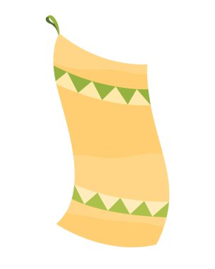 Hamamın sauna havlusu ikonu. Zevk ve rahatlama öğesi. Buhar banyosu aksesuarının vektör çizimi