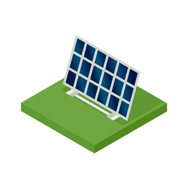 Painel solar isométrico. Conceito de energia limpa. Poder ecológico limpo. Eco energia elétrica renovável do sol. Ícone para web — Vetor de Stock