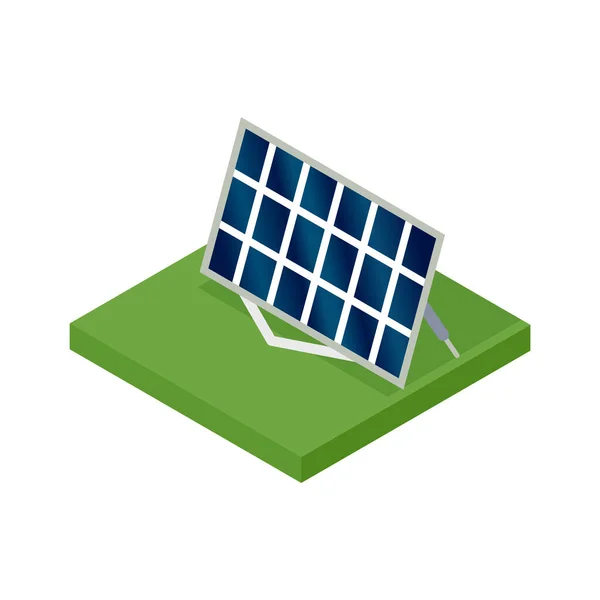 Painel solar isométrico. Conceito de energia limpa. Poder ecológico limpo. Eco energia elétrica renovável do sol. Ícone para web — Vetor de Stock
