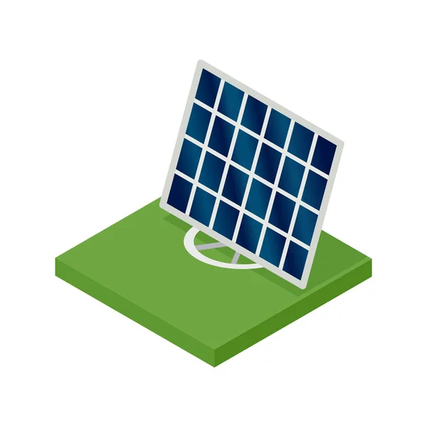 アイソメトリックソーラーパネル。クリーンエネルギーの概念。クリーン・エコパワー。太陽からの再生可能エネルギーのエコ。ウェブ用アイコン — ストックベクタ