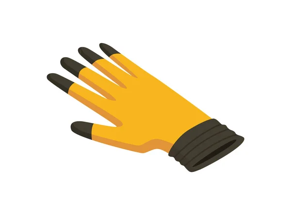 Handschuhe isometrisches Handwerkzeug. Schutzhandschuhe isoliert auf weiß. Detailliertes Symbol des Werkzeugs für Handwerker-Reparatur. Vektor Ausrüstung des Instrumentenbauers — Stockvektor