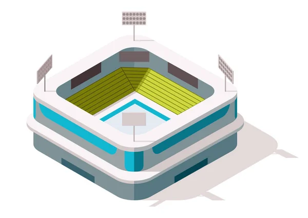 Isométrico deporte arena exterior. Lugar para las mayores competiciones deportivas. Icono del vector o elemento infográfico que representa el baloncesto de fútbol o el edificio del estadio de hockey — Vector de stock