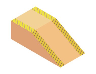 Isome kaykay parkı elementi, rampa. Kaykayda binen sporcular için altyapı. Modern gençlik eğlencesi. Yeniden canlandırma oyun alanı vektör çizimi