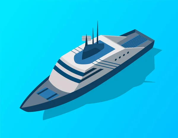 Isometric cruise ship. Passenger transportation by water. Vector isometric icon or infographic element. Ocean transport