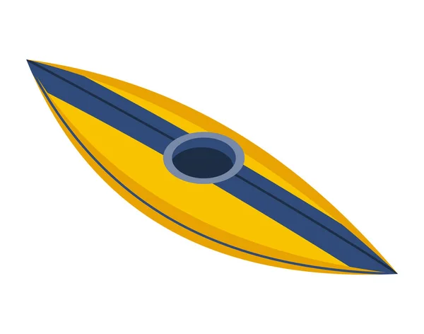 Camping isométrico. Símbolo coloreado de senderismo. Icono con atributos de herramienta o elemento del equipo del campamento. Barco deportivo, kayak ilustración vector aislado — Vector de stock