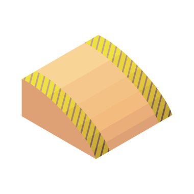 Isome kaykay parkı elementi, rampa. Kaykayda binen sporcular için altyapı. Modern gençlik eğlencesi. Yeniden canlandırma oyun alanı vektör çizimi